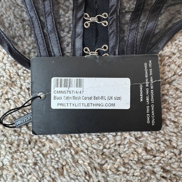 NWT PrettyLittleThing satin mesh corset belt M/L Elegant Waist Cincher shapewear - Picture 3 of 4